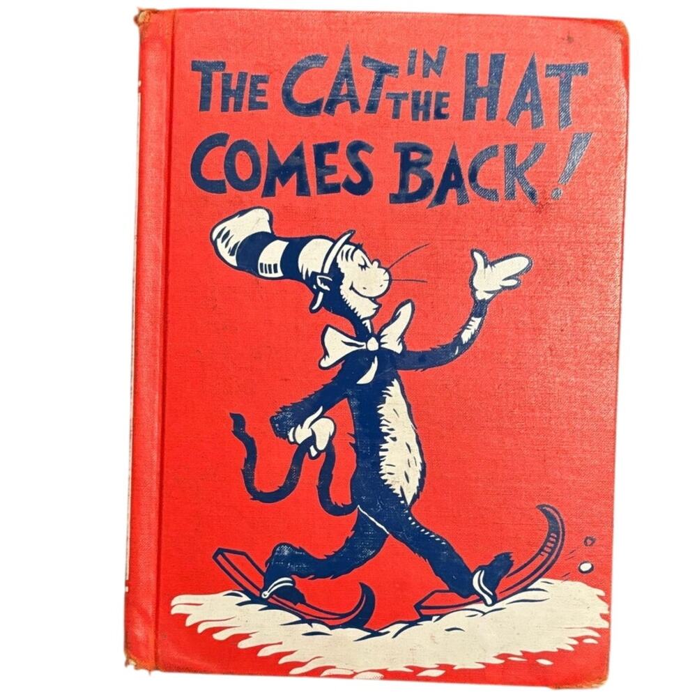 RARE VTG 1958 The Cat in the Hat Comes Back, Geisel, By Dr, Seuss, Library Bind